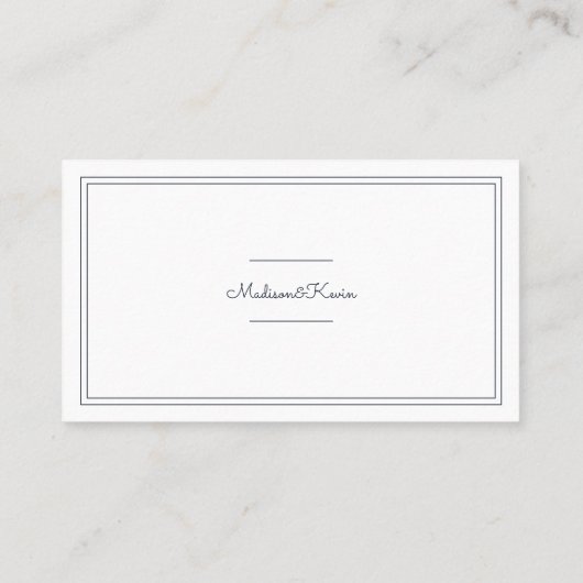 Minimalistisch Cursief Script Wedding Place Card Plaatskaartje (Achterkant)