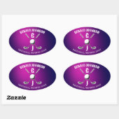 Minimalistisch Custom Elegant Golf Monogram Ontwer Ovale Sticker (Vel)