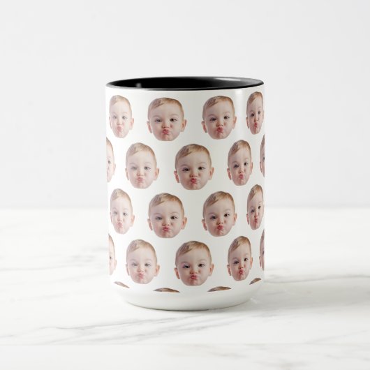 Minimalistisch Custom Funny face Gift baby kerst Mok (Midden)