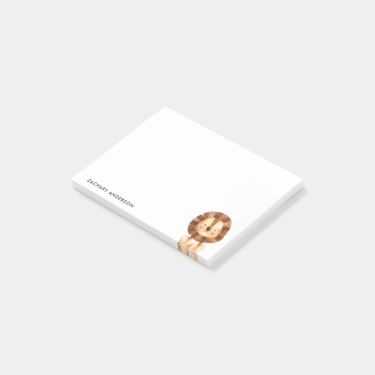 Minimalistisch Cute Baby Lion Kinder op maat Post-it® Notes (Schuin)