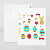 Minimalistisch Cute Happy Easter cartoon Briefkaart (Voorkant / Achterkant)