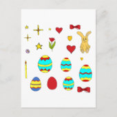 Minimalistisch Cute Happy Easter cartoon Briefkaart (Voorkant)