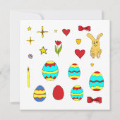 Minimalistisch Cute Happy Easter cartoon Kaart (Voorkant)