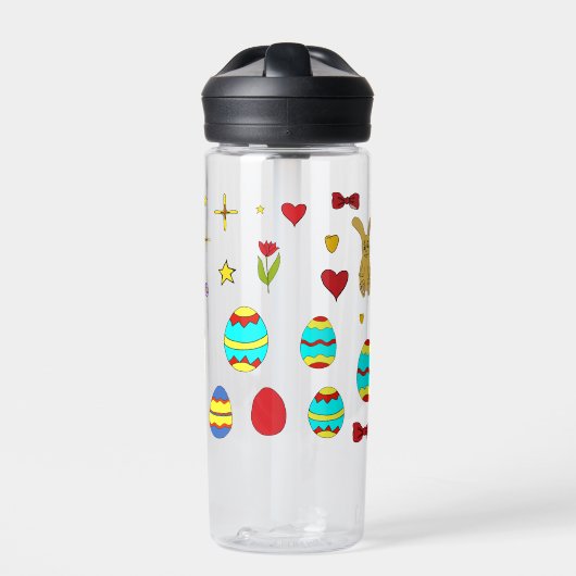 Minimalistisch Cute Happy Easter cartoon Waterfles (Voorkant)