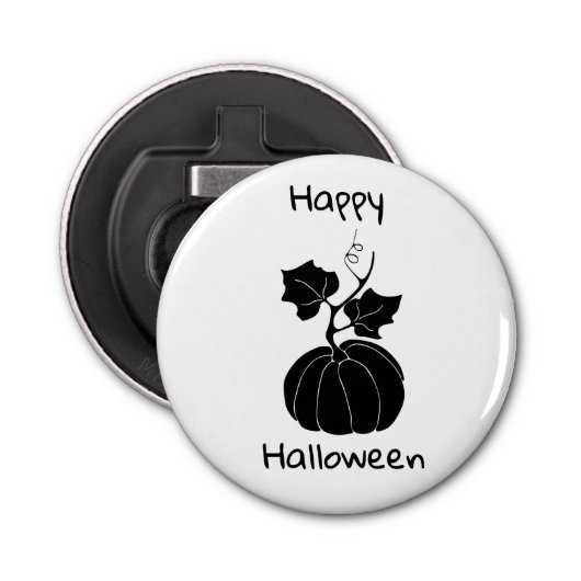 Minimalistisch Cute Happy Halloween Button Flesopener (Voorkant)