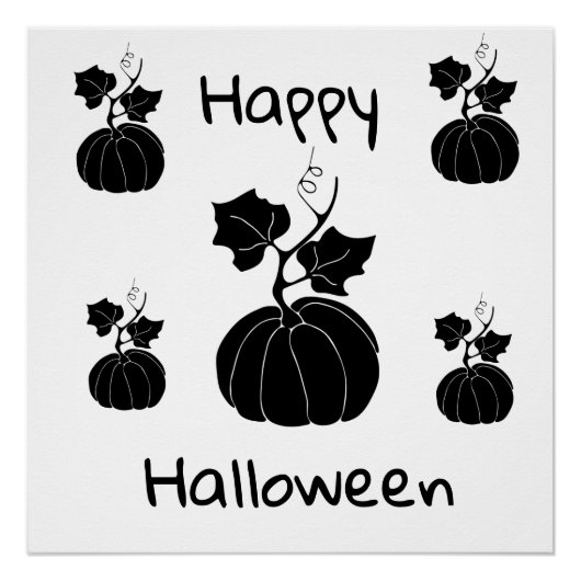 Minimalistisch Cute Happy Halloween Perfect Poster (Voorkant)