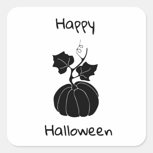 Minimalistisch Cute Happy Halloween Vierkante Sticker (Voorkant)