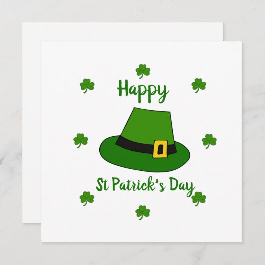 Minimalistisch Cute Happy St Patrick's Day (Voorkant / Achterkant)