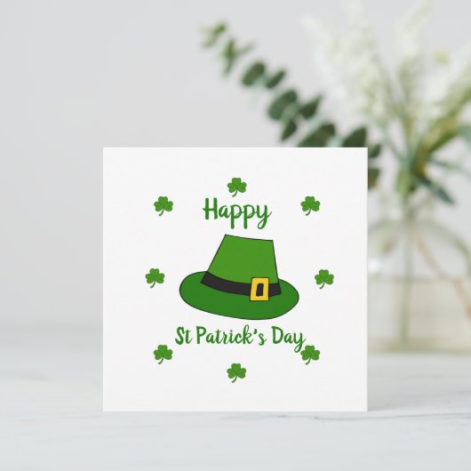 Minimalistisch Cute Happy St Patrick's Day (Staand voorkant)