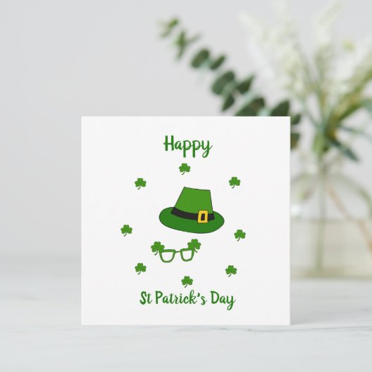 Minimalistisch Cute Happy St Patrick's Day (Staand voorkant)