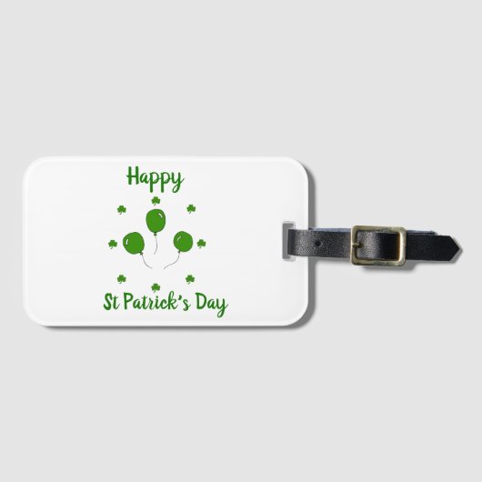 Minimalistisch Cute Happy St Patrick's Day Bagagelabel (Voorkant (horizontaal))