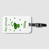 Minimalistisch Cute Happy St Patrick's Day Bagagelabel (Voorkant (horizontaal))
