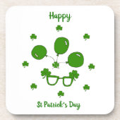 Minimalistisch Cute Happy St Patrick's Day Bier Onderzetter (Voorkant)