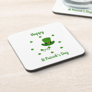 Minimalistisch Cute Happy St Patrick's Day Bier Onderzetter