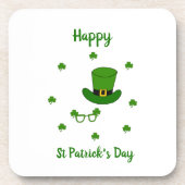 Minimalistisch Cute Happy St Patrick's Day Bier Onderzetter (Voorkant)
