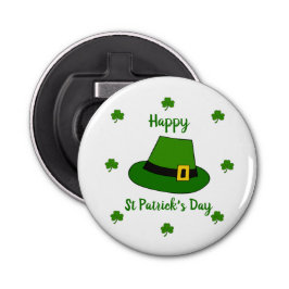 Minimalistisch Cute Happy St Patrick's Day Button Flesopener