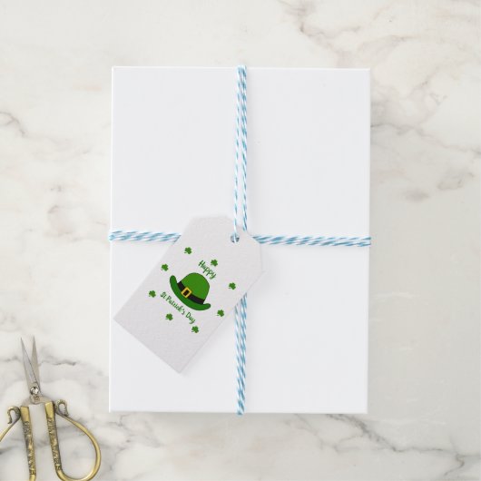 Minimalistisch Cute Happy St Patrick's Day Cadeaulabel (Met Touw)