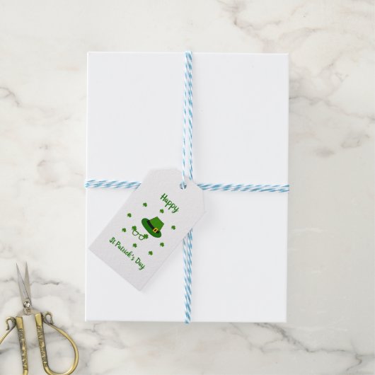 Minimalistisch Cute Happy St Patrick's Day Cadeaulabel (Met Touw)