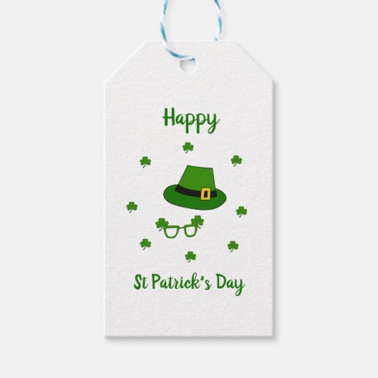 Minimalistisch Cute Happy St Patrick's Day Cadeaulabel (Voorkant)