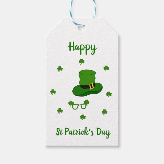Minimalistisch Cute Happy St Patrick's Day Cadeaulabel (Voorkant)