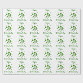 Minimalistisch Cute Happy St Patrick's Day Cadeaupapier (Vlak)