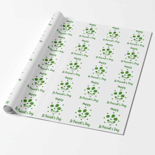Minimalistisch Cute Happy St Patrick's Day Cadeaupapier (Uitgerold)