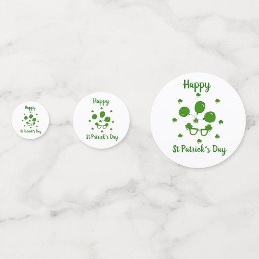 Minimalistisch Cute Happy St Patrick's Day Confetti (Achterkanten)