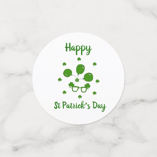 Minimalistisch Cute Happy St Patrick's Day Confetti (Kleine voorkant)