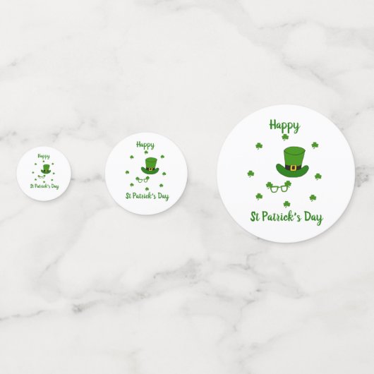 Minimalistisch Cute Happy St Patrick's Day Confetti (Achterkanten)