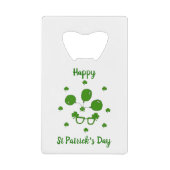 Minimalistisch Cute Happy St Patrick's Day Creditkaart Flessenopener (Voorkant)