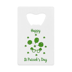 Minimalistisch Cute Happy St Patrick's Day Creditkaart Flessenopener
