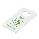 Minimalistisch Cute Happy St Patrick's Day Creditkaart Flessenopener (Voorkant Gekanteld)