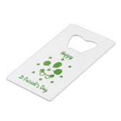 Minimalistisch Cute Happy St Patrick's Day Creditkaart Flessenopener (Achterkant Gekanteld)