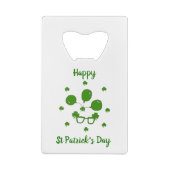 Minimalistisch Cute Happy St Patrick's Day Creditkaart Flessenopener (Achterkant)