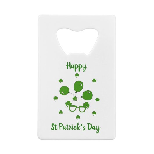 Minimalistisch Cute Happy St Patrick's Day Creditkaart Flessenopener (Achterkant)