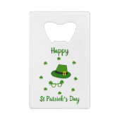Minimalistisch Cute Happy St Patrick's Day Creditkaart Flessenopener (Achterkant)