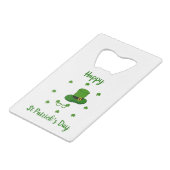 Minimalistisch Cute Happy St Patrick's Day Creditkaart Flessenopener (Achterkant Gekanteld)