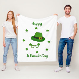 Minimalistisch Cute Happy St Patrick's Day Fleece Deken