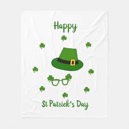 Minimalistisch Cute Happy St Patrick's Day Fleece Deken (Voorkant)