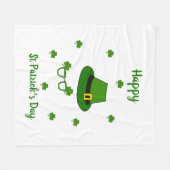 Minimalistisch Cute Happy St Patrick's Day Fleece Deken (Voorkant (Horizontaal))