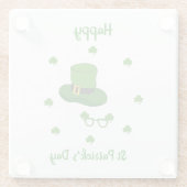 Minimalistisch Cute Happy St Patrick's Day Glazen Onderzetter (Achterkant)