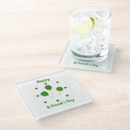 Minimalistisch Cute Happy St Patrick's Day Glazen Onderzetter