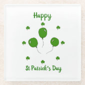 Minimalistisch Cute Happy St Patrick's Day Glazen Onderzetter (Voorkant)