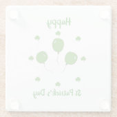 Minimalistisch Cute Happy St Patrick's Day Glazen Onderzetter (Achterkant)