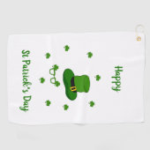 Minimalistisch Cute Happy St Patrick's Day Golfhanddoek (Horizontaal)