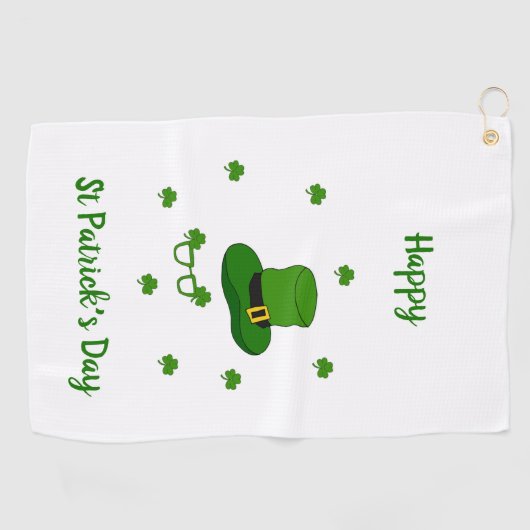 Minimalistisch Cute Happy St Patrick's Day Golfhanddoek (Horizontaal)