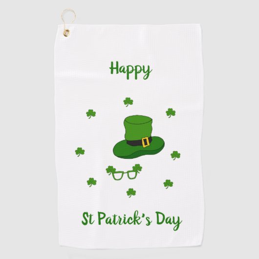Minimalistisch Cute Happy St Patrick's Day Golfhanddoek (Voorkant)
