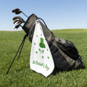 Minimalistisch Cute Happy St Patrick's Day Golfhanddoek (Groen)