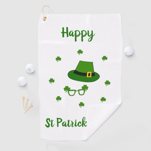 Minimalistisch Cute Happy St Patrick's Day Golfhanddoek (Insitu)