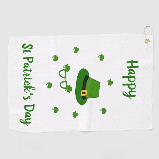 Minimalistisch Cute Happy St Patrick's Day Golfhanddoek (Horizontaal)